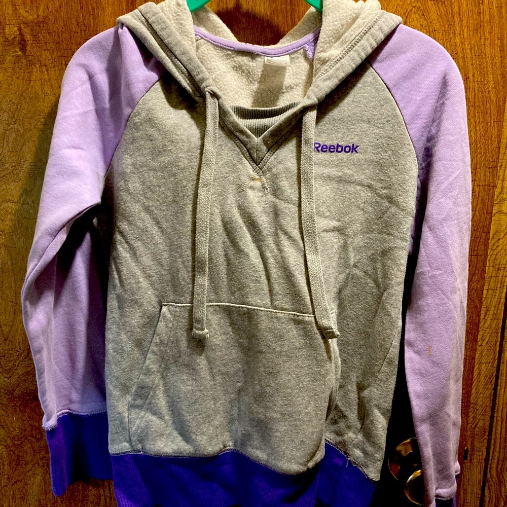 Purple and Grey Womens Pullover Hoodie